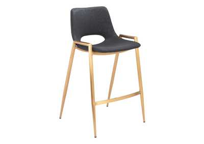 Image for Desi Counter Stool (Set Of 2) Black & Gold