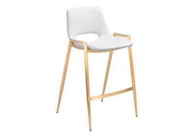 Image for Desi Counter Stool (Set Of 2) White & Gold