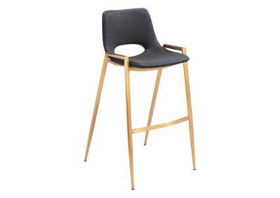 Image for Desi Barstool Chair (Set Of 2) Black & Gold