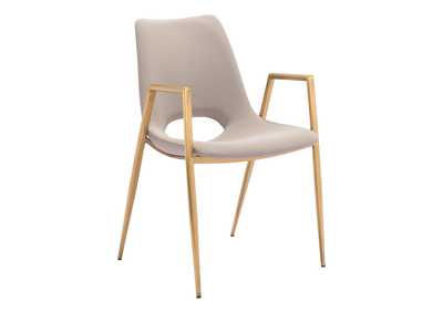Image for Desi Dining Chair (Set Of 2) Beige & Gold