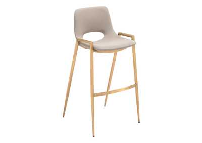 Image for Desi Barstool (Set Of 2) Beige & Gold
