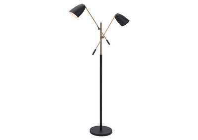 Image for Tanner Floor Lamp Black & Brass