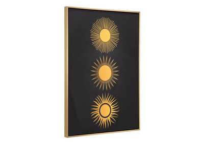 Image for Three Suns Canvas Wall Art Gold & Black