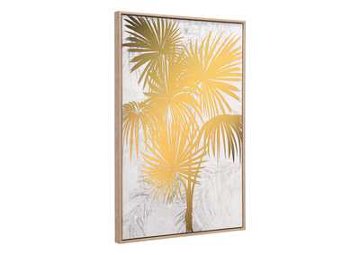 Image for Gulf Fern Canvas Wall Art Gold & White